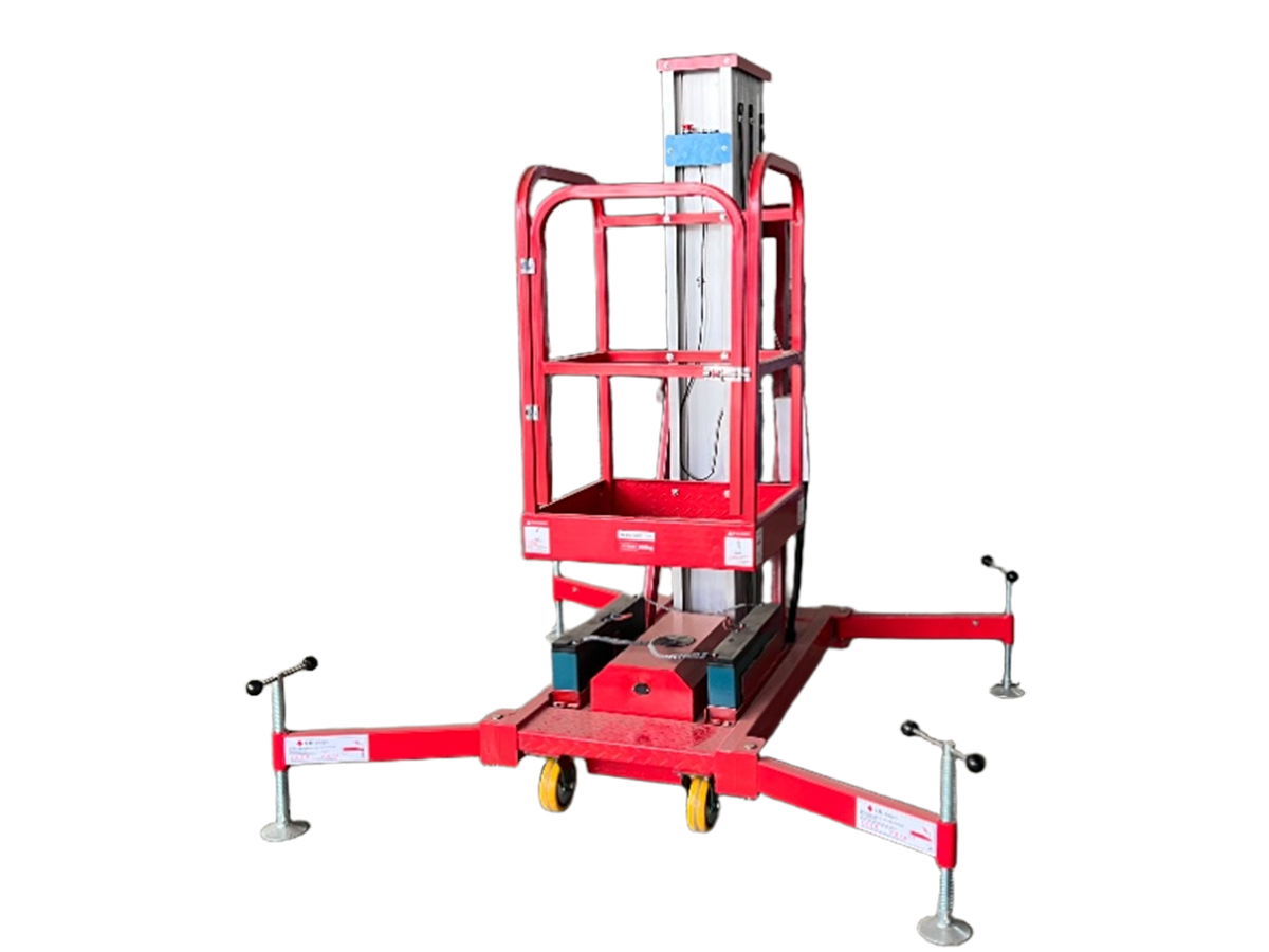 Single column aluminum alloy lift electric aerial engineering work ladder