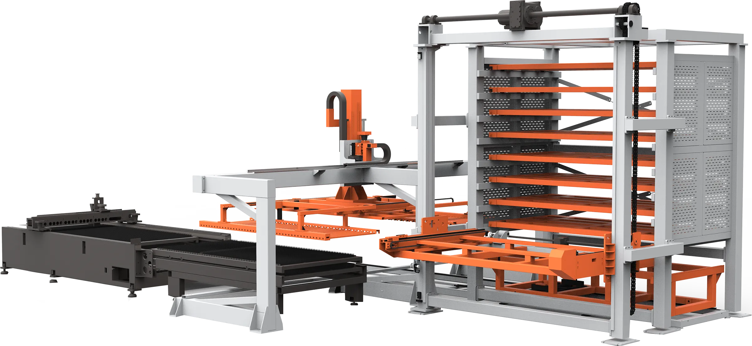 Multi-layer plate automated material storage (side discharge type)