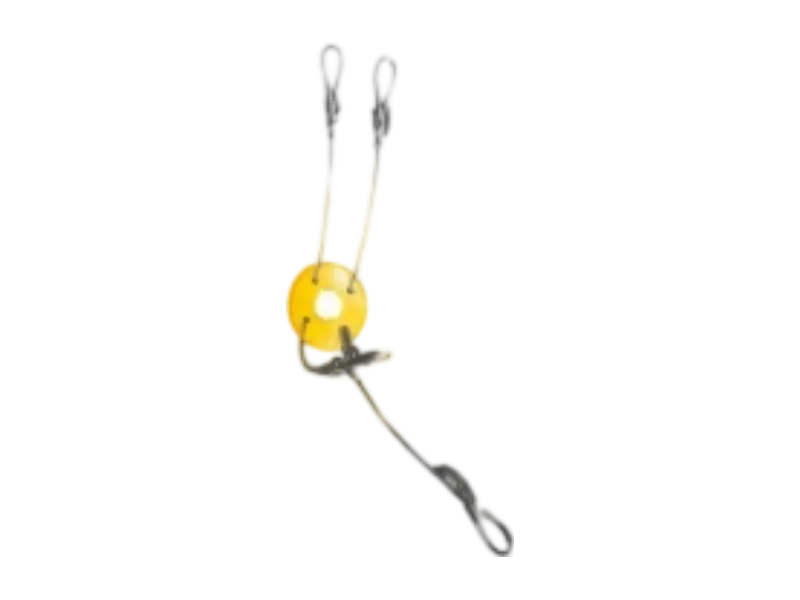 Dispositivo anticaída con cable de anclaje y placa de hierro