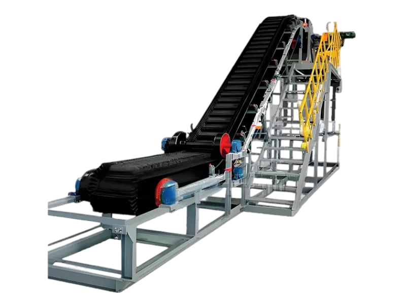 Large-angle corrugated sidewall belt conveyor