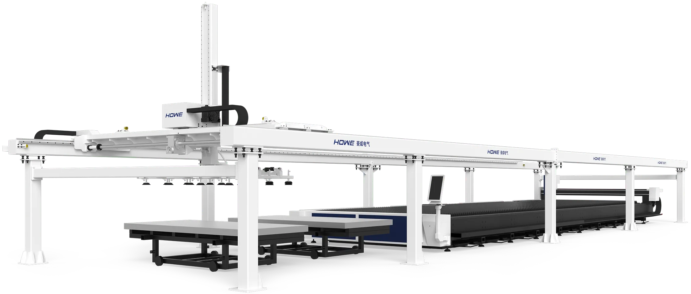 Dual-beam automatic plate loading system