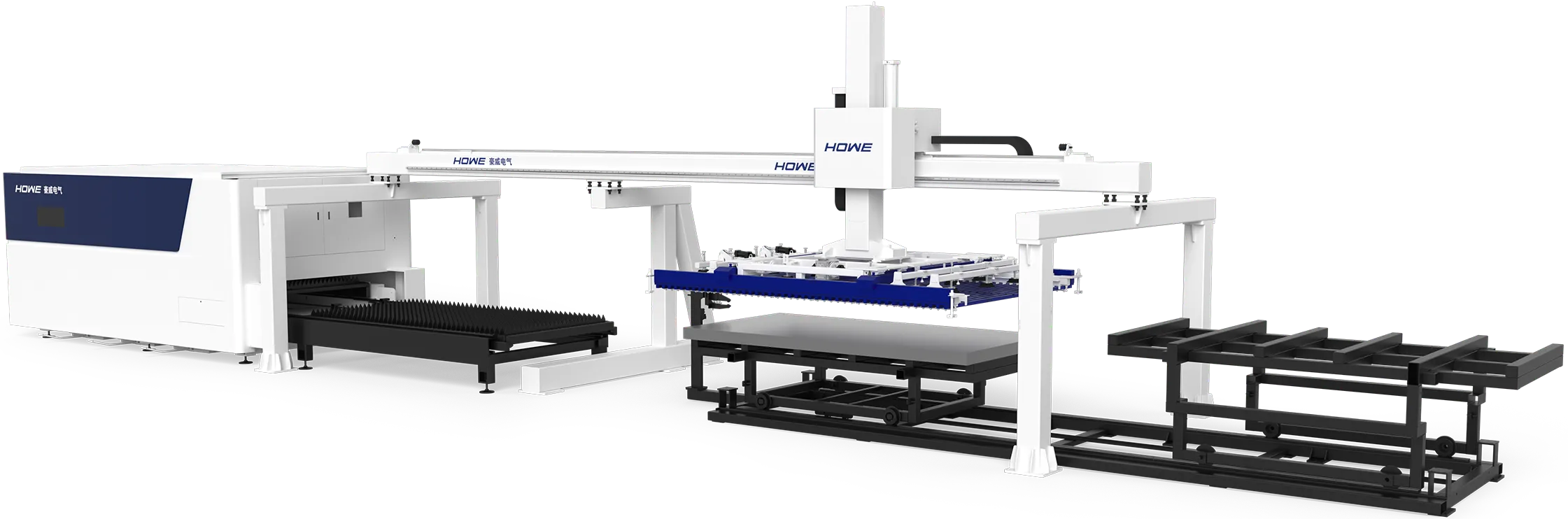 Single-beam automatic plate loading and unloading system